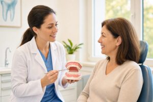 Smiling family in Ann Arbor dental office