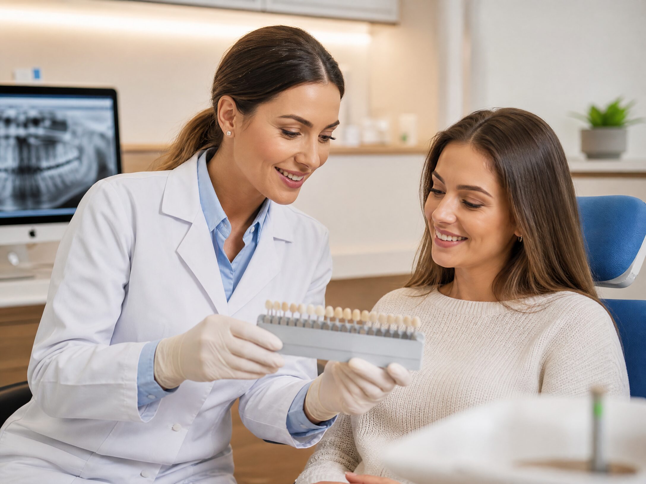 Cosmetic bonding to cover tooth discoloration
