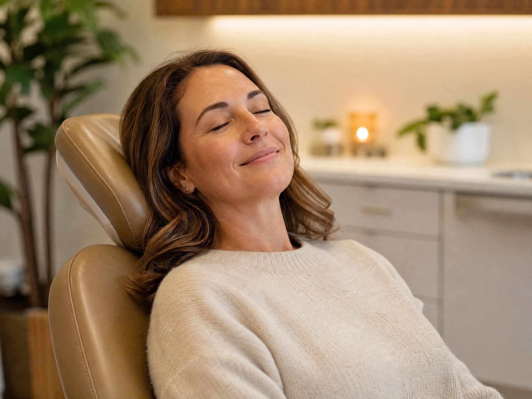 Patient relaxing comfortably after dental implant procedure at Comfort Smiles Ann Arbor