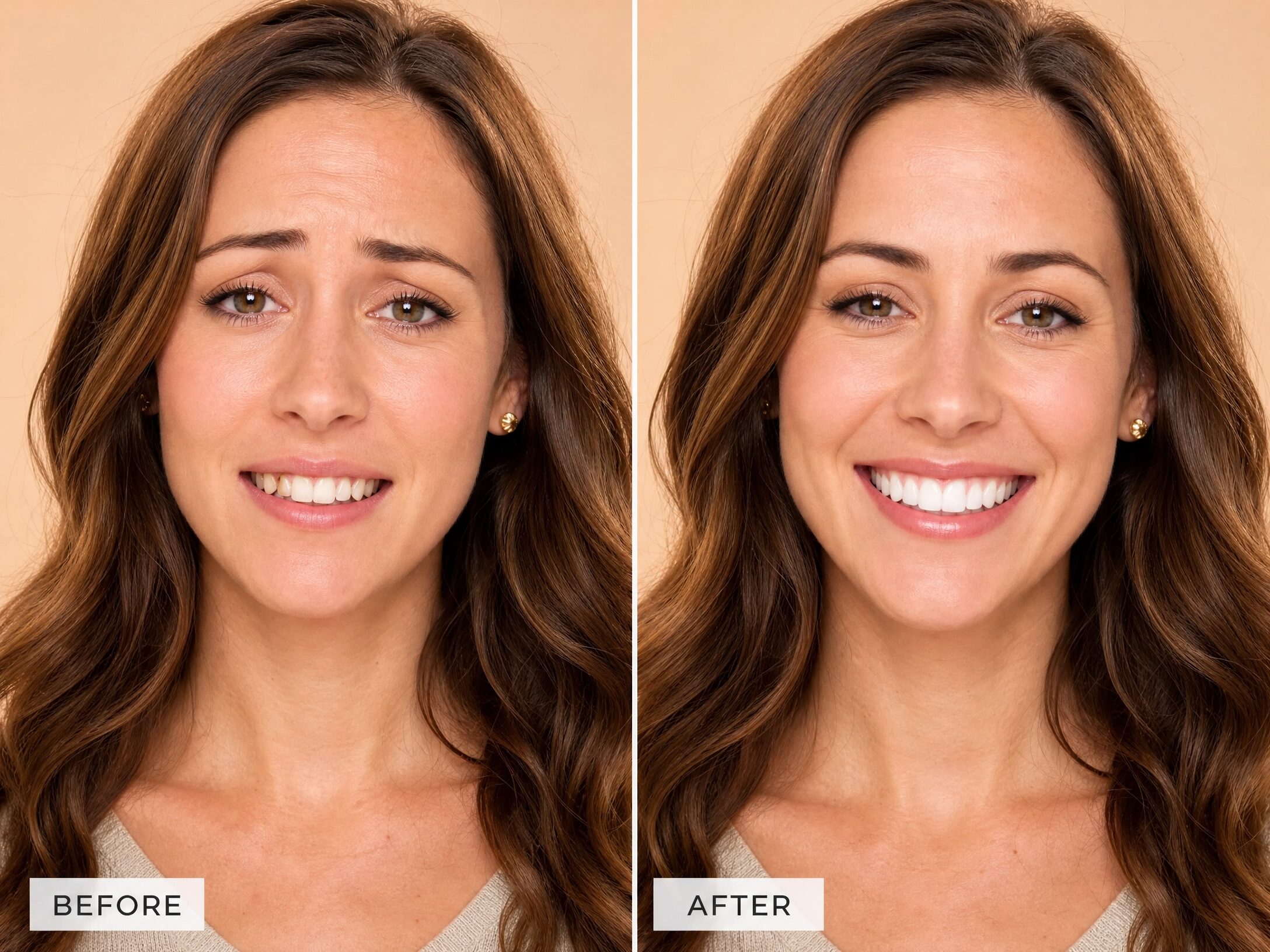Dental bridge results before and after at Comfort Smiles Ann Arbor
