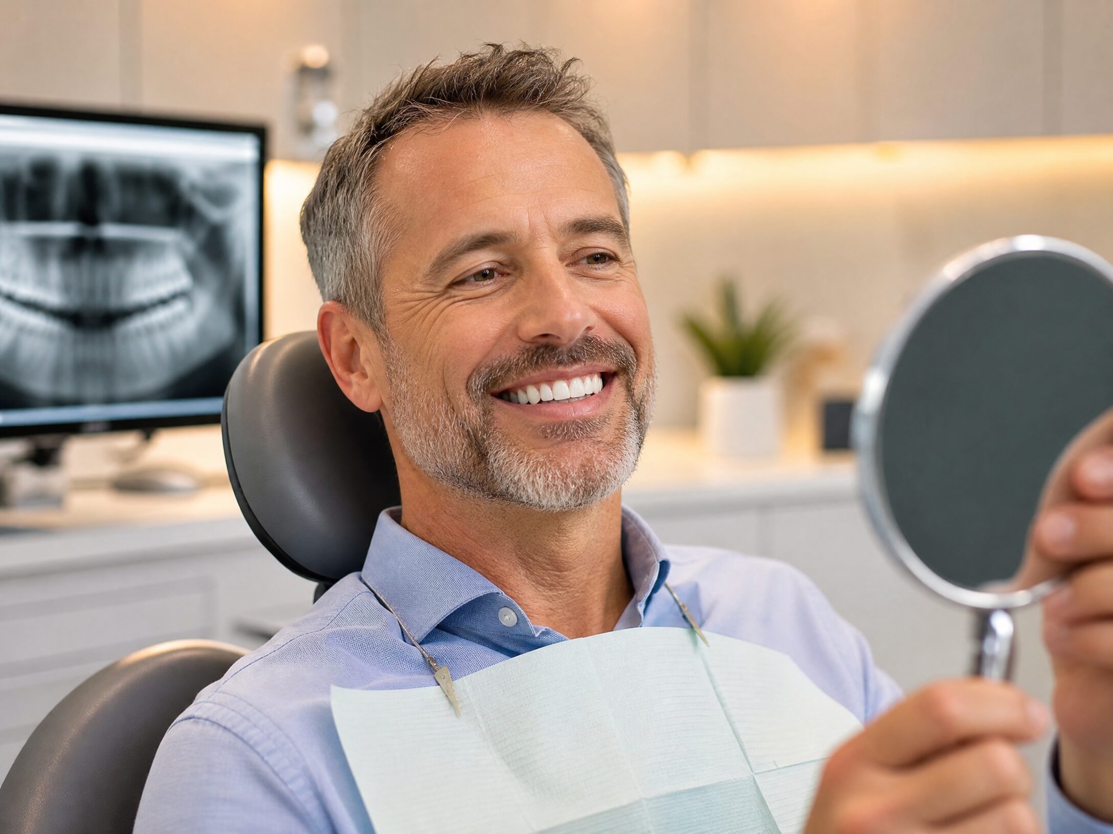 Porcelain veneers to correct severe tooth discoloration